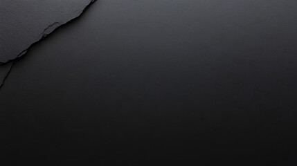 Poster - Dark Texture Background: A study in minimalist composition, featuring a rough slate corner against a smooth, solid black surface. Perfect for graphic design.