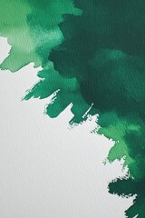 Aufkleber - Emerald Green Watercolor Brushstrokes on Textured White Paper Creates a Fresh Artistic Background