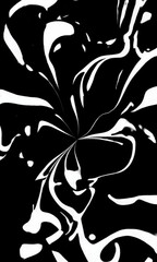 Poster - Dynamic abstract black and white pattern swirl transformations in high resolution