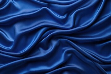 Poster - Elegant royal blue silk fabric texture background with soft folds and smooth surface for fashion design