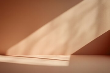 Poster - Minimalist Wall with Sunlight Beam Casting Shadow for Product Display Background in Studio Setting