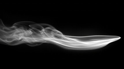 Poster - Wisps of translucent smoke glide elegantly through the air, swirling and twisting in captivating patterns against a dark backdrop. The fluid motion evokes a sense of calm and intrigue
