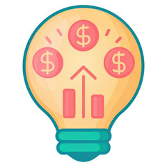 Poster - Long-term investment, A lightbulb symbolizing finance and creativity, showcasing business innovation ideas.