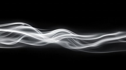 Poster - Ethereal waves of light flow and intertwine, casting an enchanting glow against a dark backdrop. The gentle movement evokes a sense of tranquility and mystery