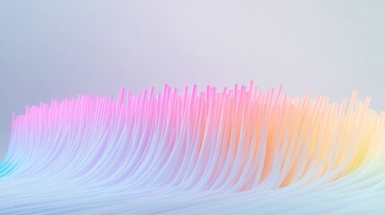 Poster - abstract wave of colorful gradient lines creating a vibrant pattern