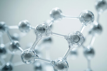 Poster - A detailed 3D rendering of a molecular structure, showcasing interconnected atoms and bonds.