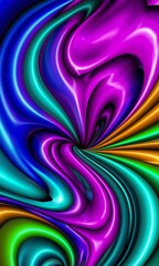 Poster - Dynamic swirling vortex of vibrant colors: mesmerizing flow and energy in abstract art