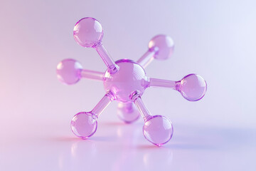 Poster - A 3D rendering of a purple molecule, showcasing its atomic structure and bonds.