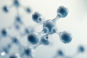 Poster - A 3D rendering of a molecule, showing its atoms and bonds, representing the complexity of molecular structures.