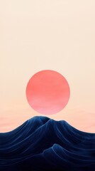 Poster - Serene sunset over ocean waves coastal landscape digital art tranquil environment aesthetic viewpoint