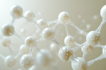 Aufkleber - Microscopic 3D rendering of interconnected molecules, showcasing intricate network structure.