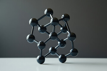 Poster - A 3D model of a molecule, representing atomic bonds and structure in science.