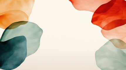 Poster - Colorful abstract leaves design digital art modern soft background creative concept