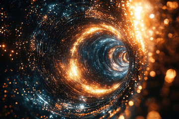 Poster - A swirling cosmic tunnel of light and energy, a mesmerizing journey through space and time.