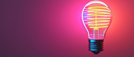 Poster - Glowing Neon Lightbulb Infographic for Data Analytics and Visualization