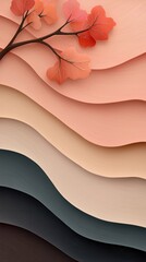 Poster - Abstract autumn waves digital artwork soft colors modern design aesthetic viewpoint