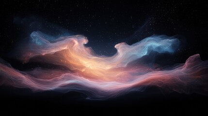 Poster - Celestial nebula formation outer space digital art cosmic environment ethereal perspective astronomical concept