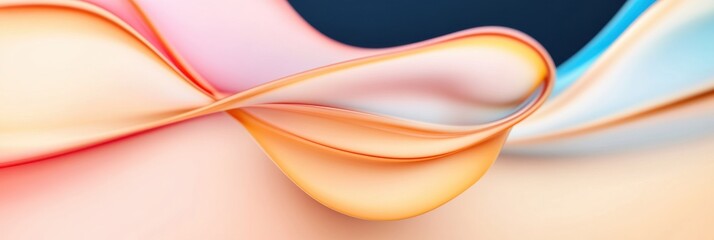 Poster - Abstract gradient with fluid curves in soft pastel tones depicting flow