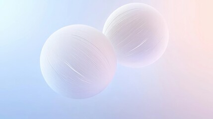 Poster - Abstract background with two floating spheres in pastel gradient