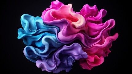 Poster - Colorful smoke patterns on a black background with abstract details illuminated by studio lighting