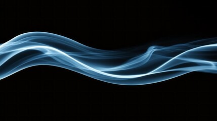 Poster - Translucent tendrils of blue mist glide smoothly through darkness, creating an ethereal atmosphere that captivates the viewer’s imagination. Energy and fluidity merge in this serene display