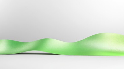Poster - Abstract green wave on white background reflects minimalism and flow concept