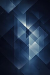 Poster - Geometric blue abstract background with overlapping translucent squares and triangles creating a modern futuristic design