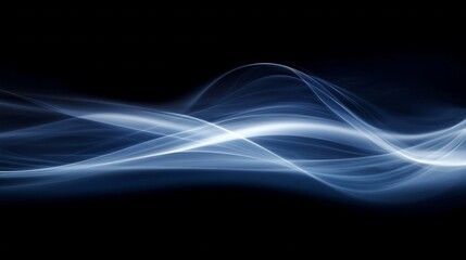 Poster - Gentle blue waves drift and merge in a serene moment, creating an atmosphere of calm and elegance. This beautiful interplay of light evokes tranquility and inspiration