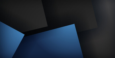 blue geometric triangle vector background overlap layer on black space for text and background design Eps10 vector