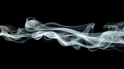 Poster - Soft, translucent tendrils of smoke weave and swirl, creating mesmerizing patterns that float effortlessly in the air. The dark background enhances the delicate beauty of the vapor