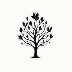 Sticker - Silhouetted magnolia tree graphic design. (1)