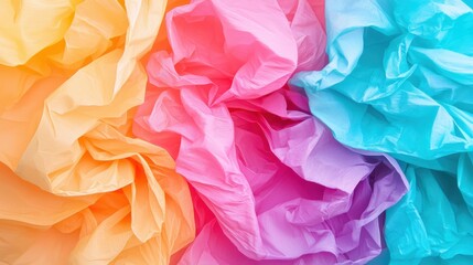 Poster - Colorful crumpled paper art creative studio digital background vibrant colors close-up abstract design for visual impact