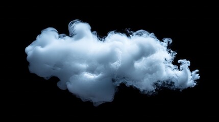 Aufkleber - A soft, fluffy cloud gently hovers in a deep black background, evoking a sense of tranquility and wonder. Its delicate wisps invite thoughts of softness and dreams, sparking creativity