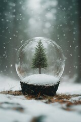 Canvas Print - Snow Globe With Tree Inside