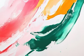 Poster - Colorful paint streaks create a vibrant abstract painting A modern visual delight