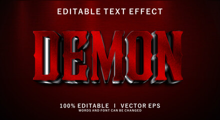 Poster -  demon 3d vector text effect with modern style design