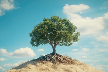 Wall Mural - Tree on Top of Hill