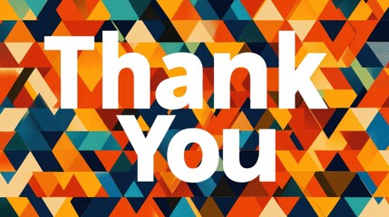 Poster - Colorful Abstract Background with Bold Thank You Text Design