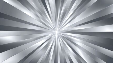 Poster - Abstract metallic starburst background with radial silver lines