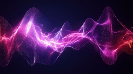 Fototapete - Abstract Colorful Wave Pattern on Dark Background with Motion Effect