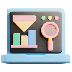 Poster - ecommerce marketing plan, Colorful data visualization on laptop screen with graphs and charts