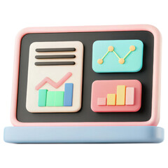 Poster - ecommerce marketing plan, Digital dashboard with colorful graphs and charts for data analysis