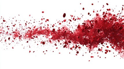 Poster - Abstract Composition of Red Particles on White Background