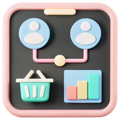 Poster - ecommerce marketing plan, Ecommerce buyer journey visualization with user icons and graphs