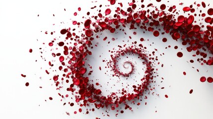 Poster - Red Petals Swirling in a Beautiful Spiral Design on White Background