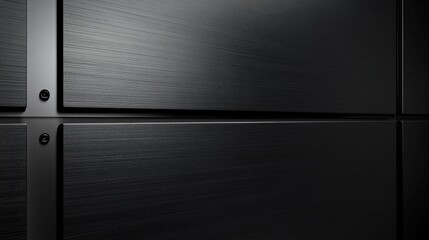Poster - Close-Up of Black Textured Panels with Glossy Finish and Metal Frame