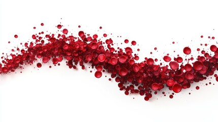 Poster - Abstract Red Circles Flowing on White Background for Creative Projects