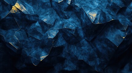 Poster - Abstract Textured Blue Background with Crumpled Paper Effect