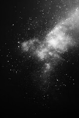 Poster - Ethereal cosmic dust cloud against a black backdrop creating a mesmerizing celestial spectacle and artistic space nebula