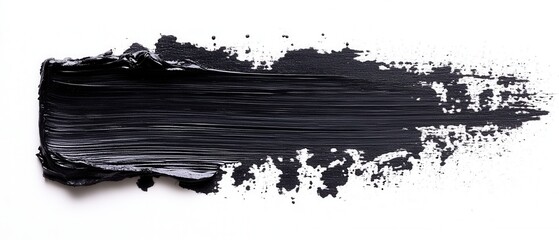 Aufkleber - Dramatic black paint stroke on white background showcasing texture and depth for creative projects